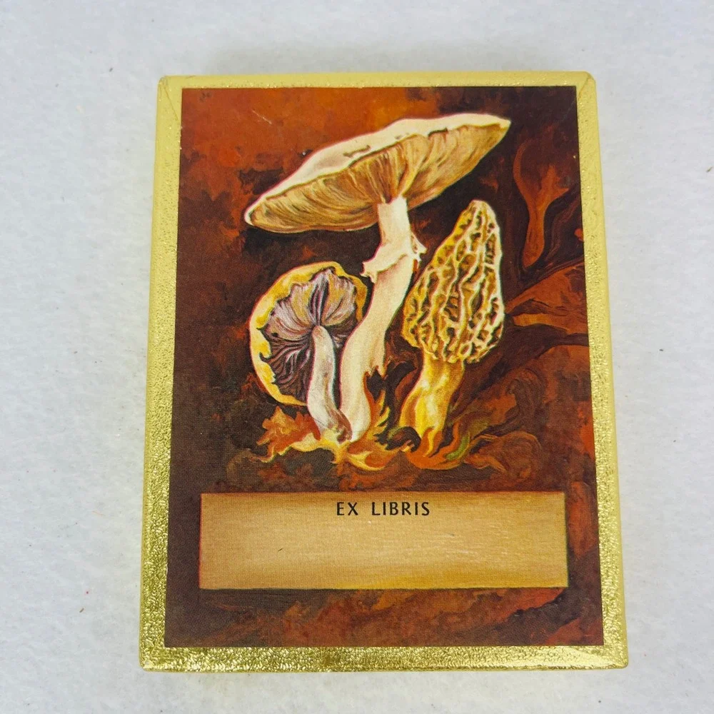 Vintage Antioch Bookplate Company Mushroom Ex Libris Book Plates Boxed Set USA